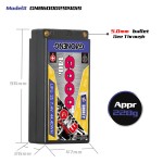 GNB GAONENG 6000MAH 2S 7.6V HV 140C Short Shorty Pack 5.0mm Bullet Hard Case RC LiPo Battery 1:10 1:12 Scale RC Race Car
